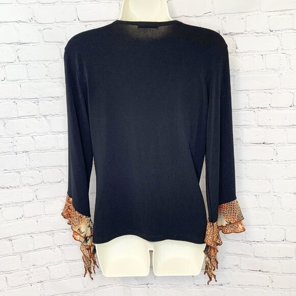 JAIPUR SPARKLE ANIMAL PRINT RUFFLE TOP - LARGE - Picture 3 of 5